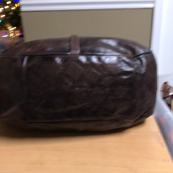 Asia Bellucci Brown Leather Hobo Satchel LRG - Picture 6 of 7